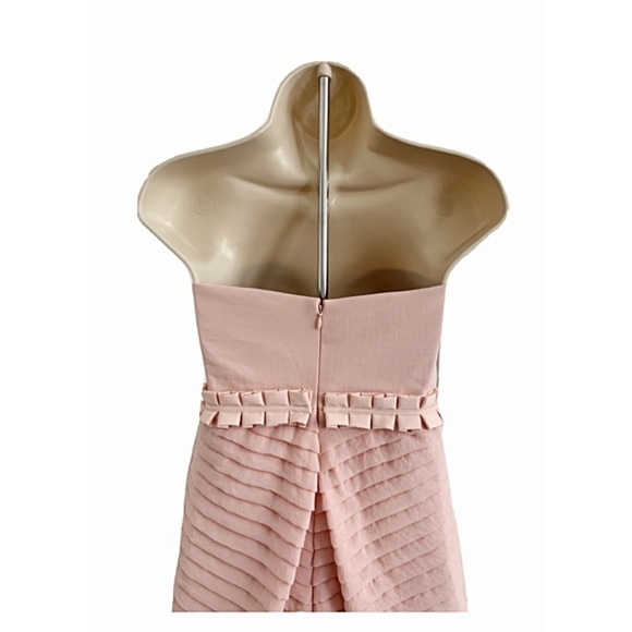 BCBGeneration Strapless Pale Pink Strapless Pleated Cocktail Dress Size 0 NWT - Picture 4 of 7